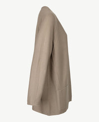 Le Comte - Lang gebreid vest - Taupe