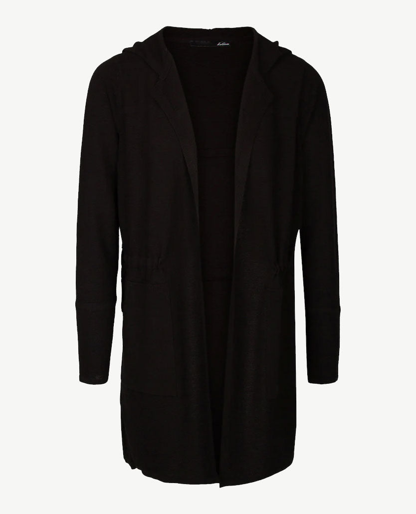 Le Comte - Lang gebreid vest - Zwart