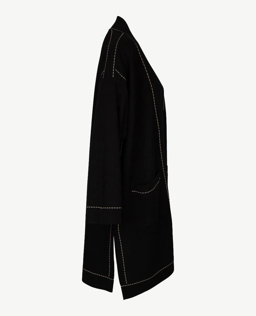 Le Comte - Lang vest - Zwart met beige