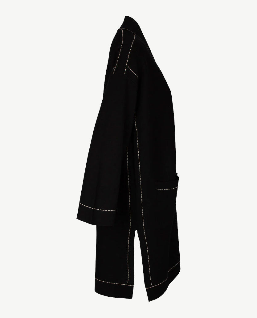 Le Comte - Lang vest - Zwart met beige