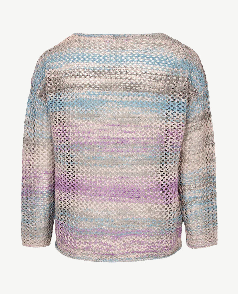 Le Comte - Pullover - Ronde hals - Lila, beige, wit en blauw