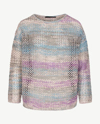 Le Comte - Pullover - Ronde hals - Lila, beige, wit en blauw