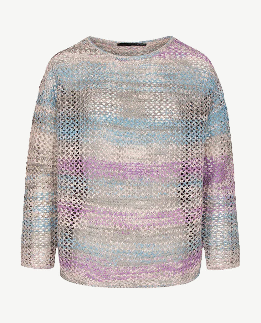 Le Comte - Pullover - Ronde hals - Lila, beige, wit en blauw