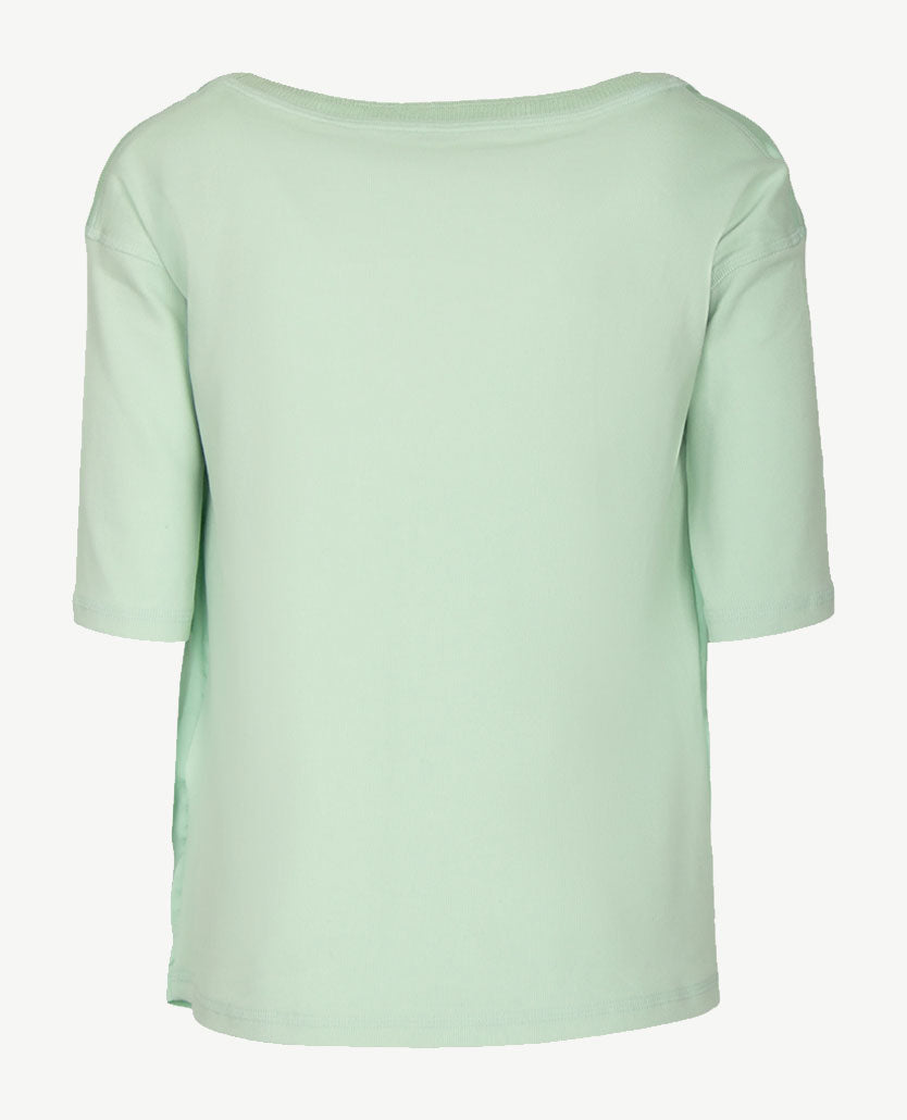 Le Comte - Top met ronde hals in uni mint