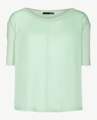 Le Comte - Top met ronde hals in uni mint