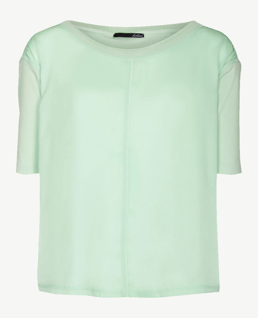 Le Comte - Top met ronde hals in uni mint