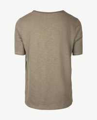 Le Comte - Top - ronde hals - Dessin met kahki, beige en wit en zwart
