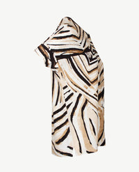 Le Comte - Top - ronde hals - Streep beige, zwart en off-white