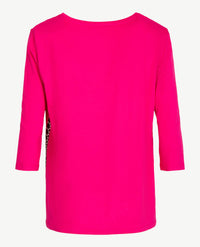 Le Comte - Top/tuniek in uni en dessin van pink/wit/zwart
