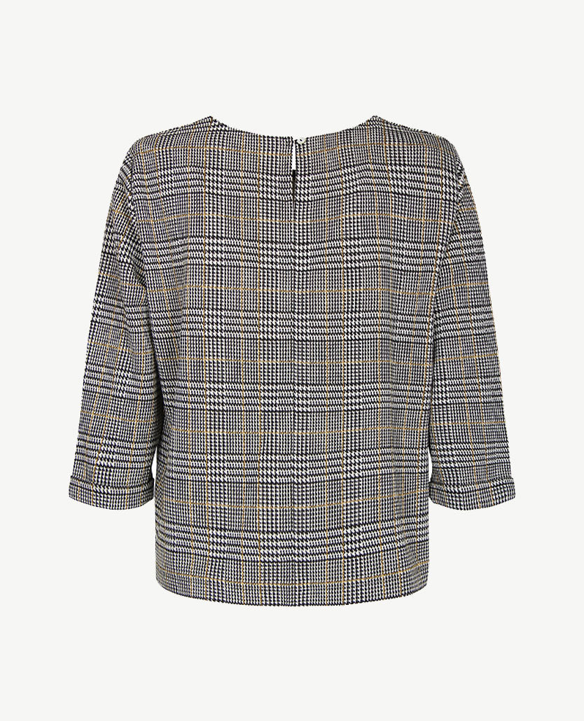 Le Comte - Top/tuniek - ronde hals - Pied-de-poule zwart