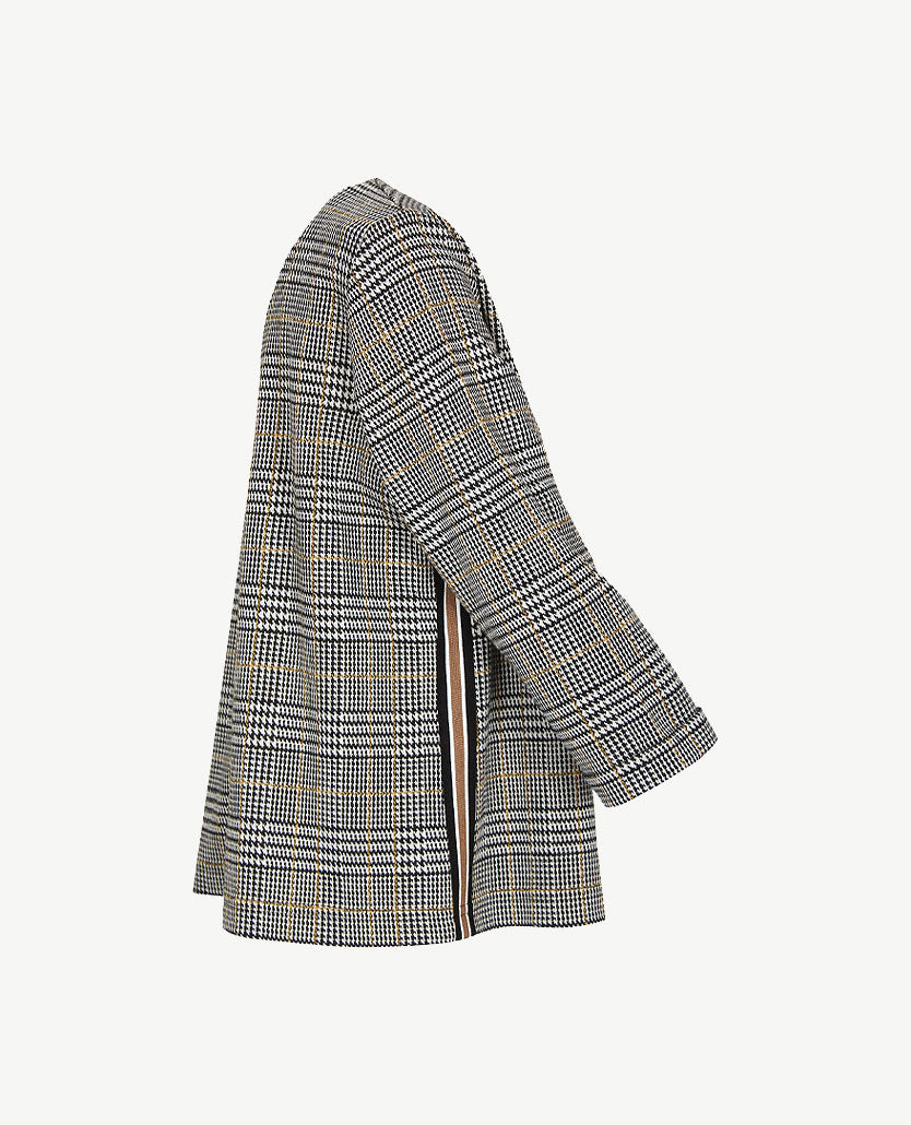 Le Comte - Top/tuniek - ronde hals - Pied-de-poule zwart