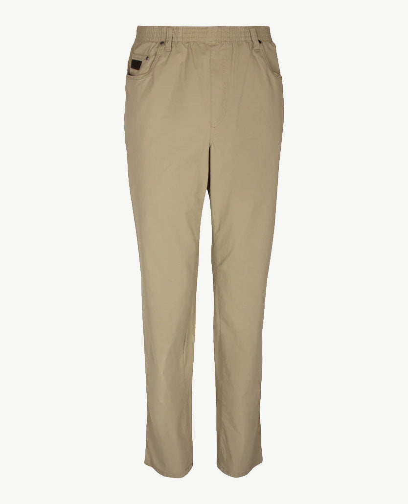 D.Y.P. - Oliver - Elastische band - Katoen - 5-pocket - Structuurtje Beige