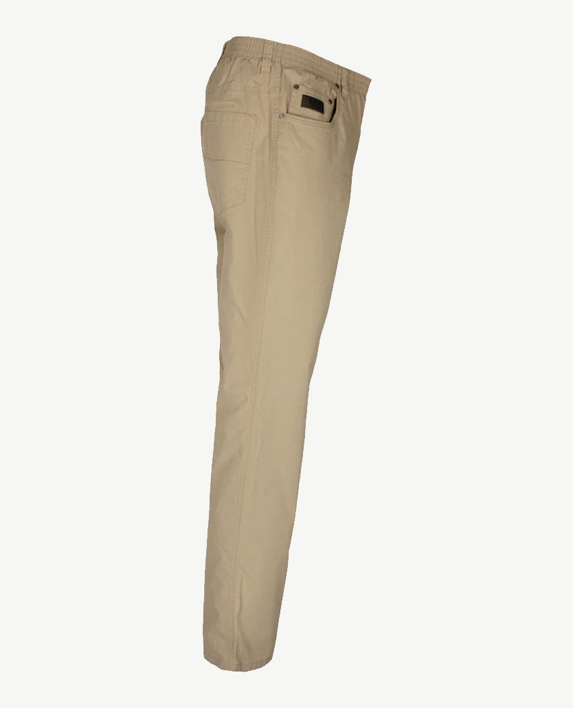 D.Y.P. - Oliver - Elastische band - Katoen - 5-pocket - Structuurtje Beige