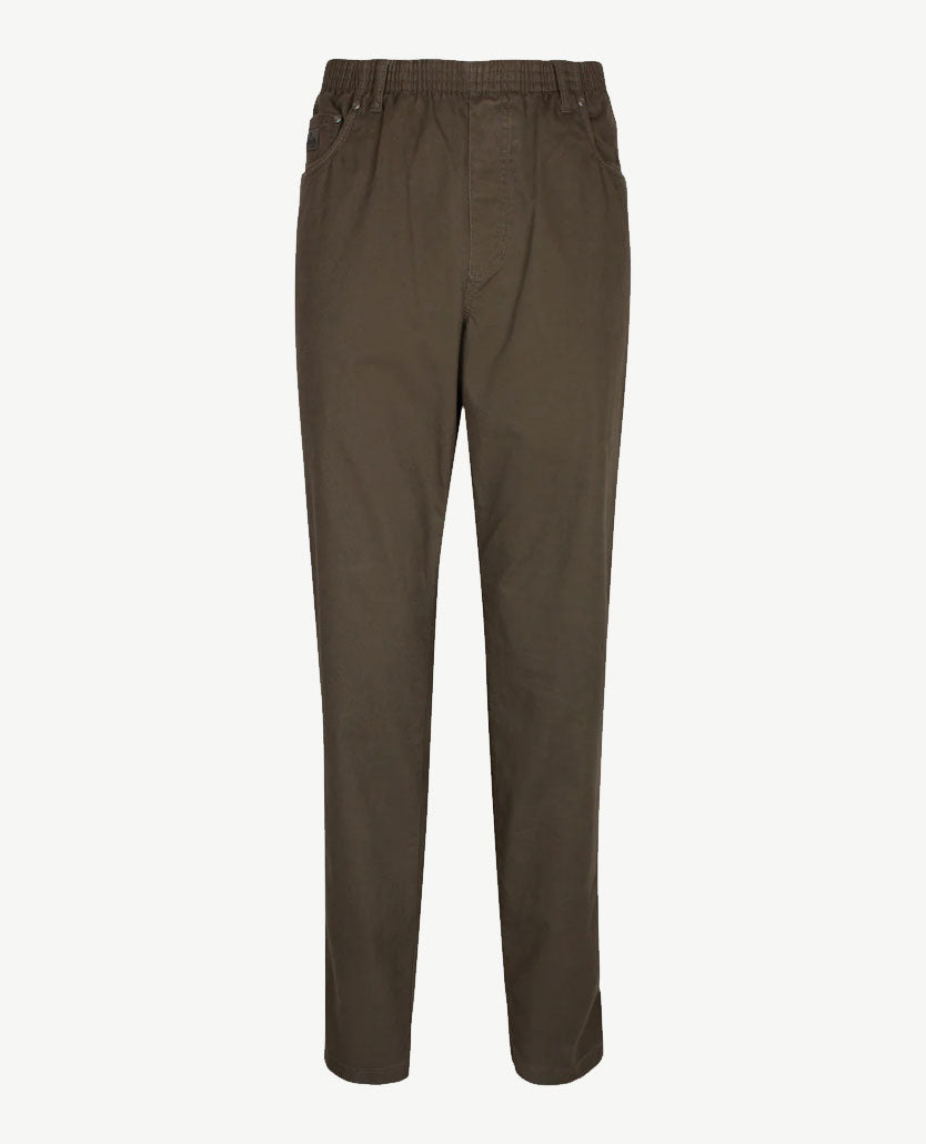 D.Y.P. - Oliver - Elastische band - Luxe katoen - 5-pocket - Boomschorsbruin