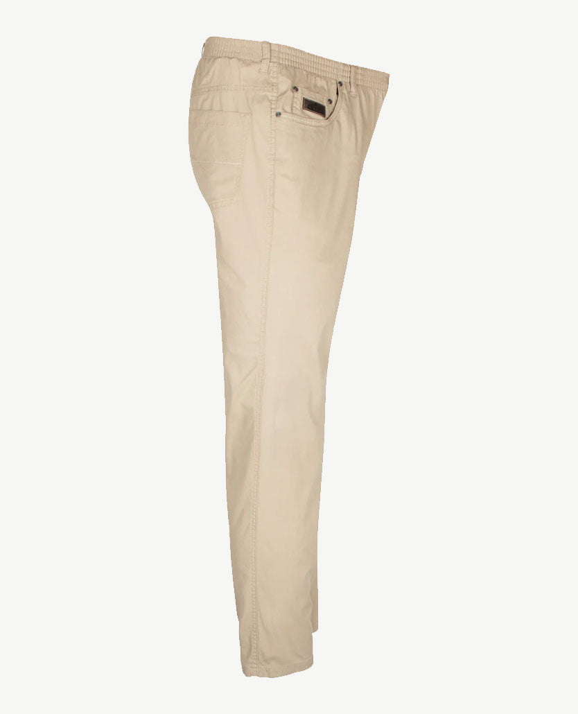 D.Y.P. - Oliver - Elastische band - Luxe katoen - 5-pocket - Klein structuurtje zand