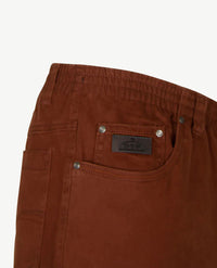 D.Y.P. - Oliver - Elastische band - Luxe katoen - 5-pocket - Warm cognac