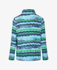 Rabe - Blouson met coll - Zigzag groen, marine, wit en azuur