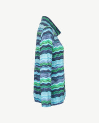 Rabe - Blouson met coll - Zigzag groen, marine, wit en azuur