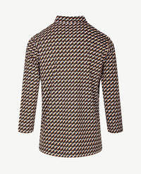 Rabe - Polo - Dessin beige, zwart, blue en camel