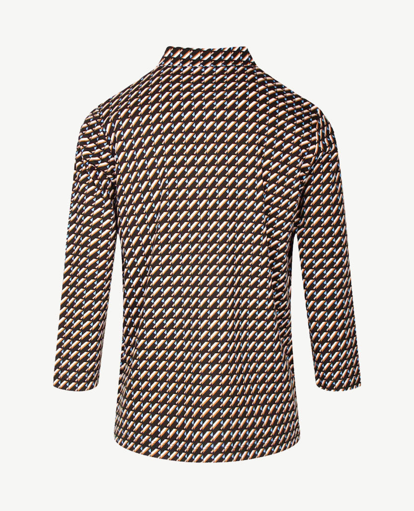 Rabe - Polo - Dessin beige, zwart, blue en camel