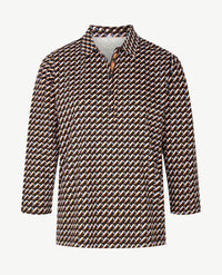 Rabe - Polo - Dessin beige, zwart, blue en camel