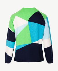 Rabe - Pullover - Ronde hals - Marine, groen, azuur en off-white