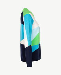 Rabe - Pullover - Ronde hals - Marine, groen, azuur en off-white