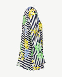 Rabe - Blouse in dessin van marine, wit, groen en blue