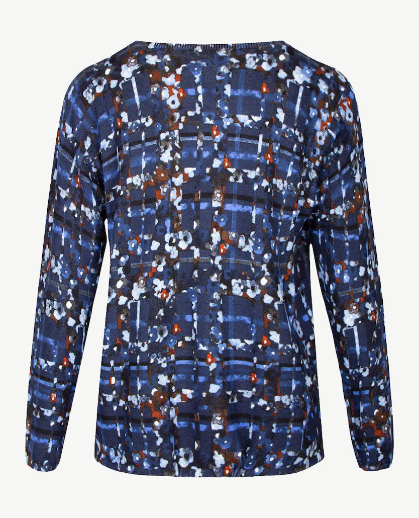 Rabe - Lichte pullover - Blauwen, denim, cognac