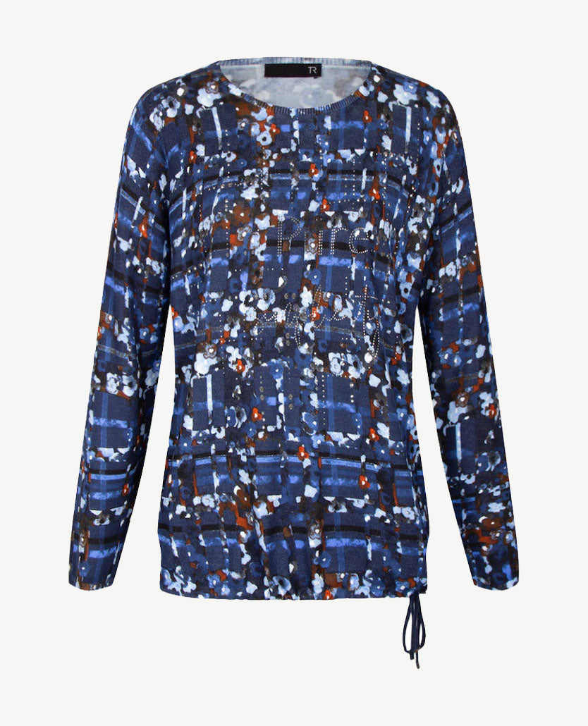 Rabe - Lichte pullover - Blauwen, denim, cognac