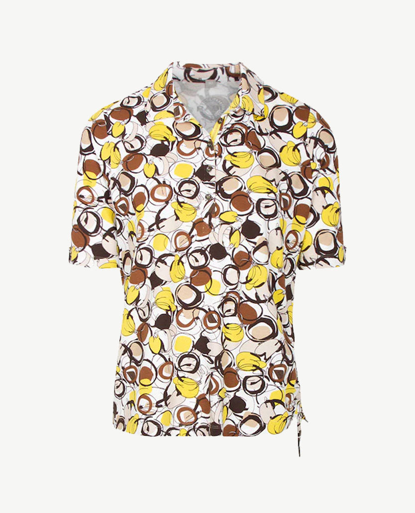 Rabe - Polo - Dessin geel, wit, beige en bruinen