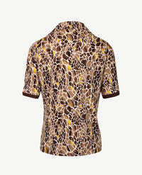 Rabe - Polo - Dessin slang met geel, wit, beige en bruinen
