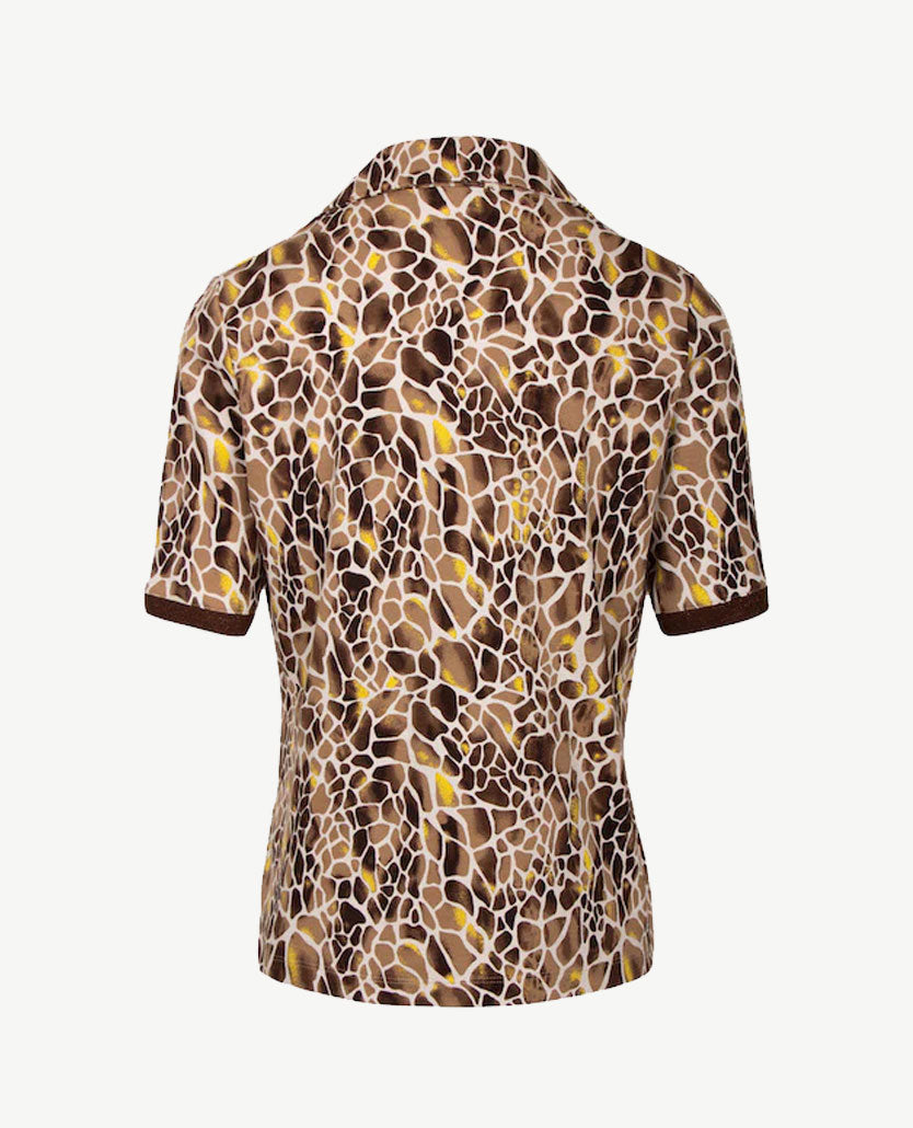 Rabe - Polo - Dessin slang met geel, wit, beige en bruinen