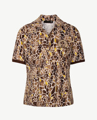 Rabe - Polo - Dessin slang met geel, wit, beige en bruinen
