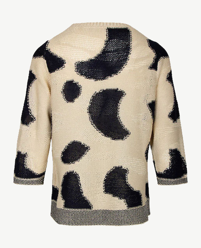 Rabe - Pullover - ronde hals - Beige met marine