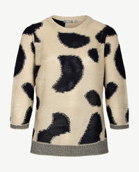 Rabe - Pullover - ronde hals - Beige met marine