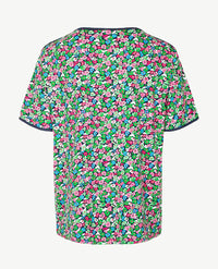 Rabe - Top - Boothals - Fris dessin met groen, pink, wit en kobalt