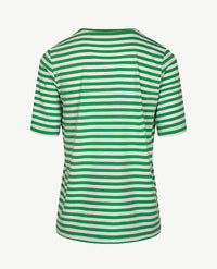 Rabe - Top - Dessin groen en wit met vlinder en streep