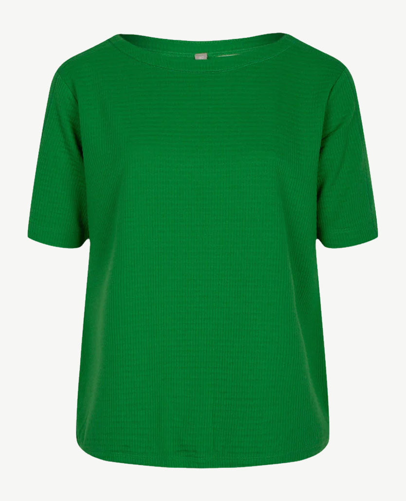 Rabe - Top - ronde hals - Reliëf - Groen