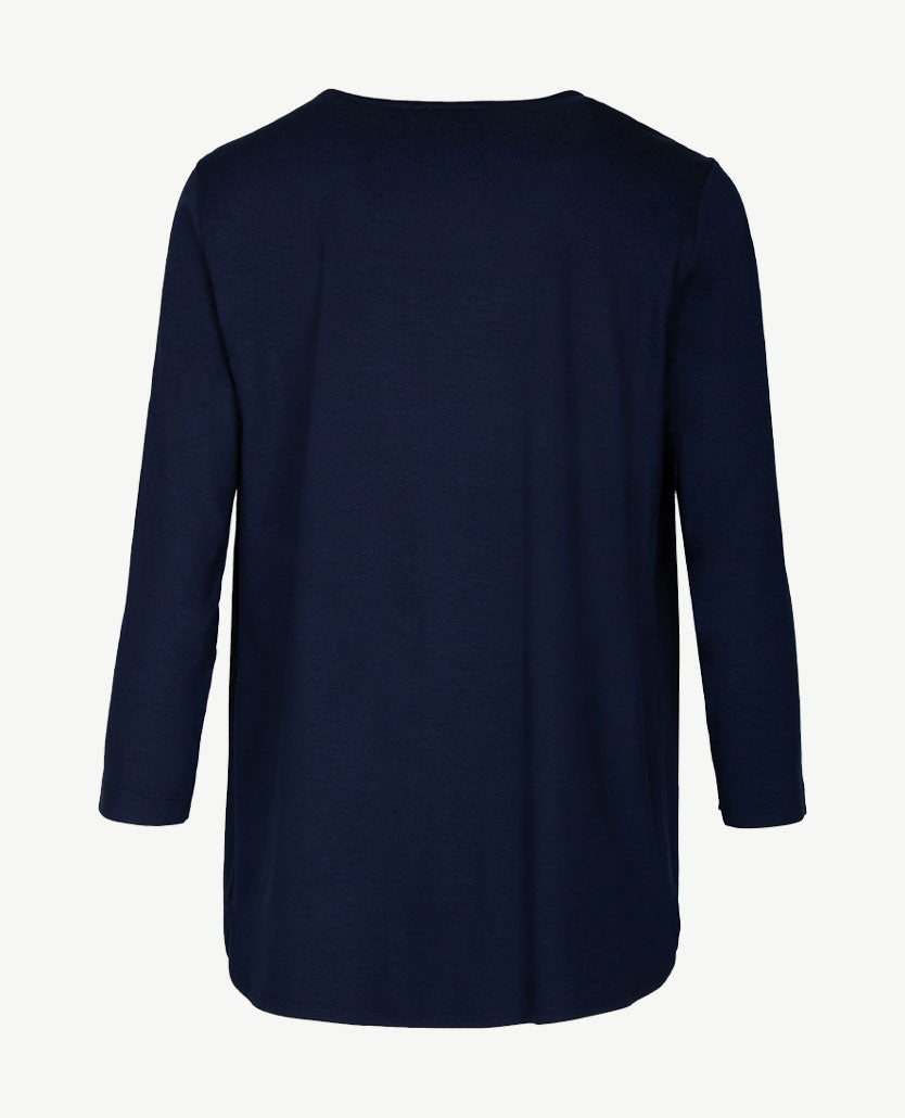Rabe - Tuniek/blouse - ronde hals met ritsje - Navy