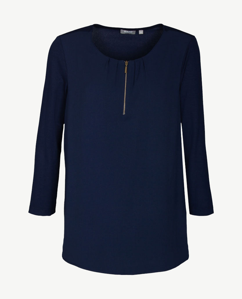 Rabe - Tuniek/blouse - ronde hals met ritsje - Navy
