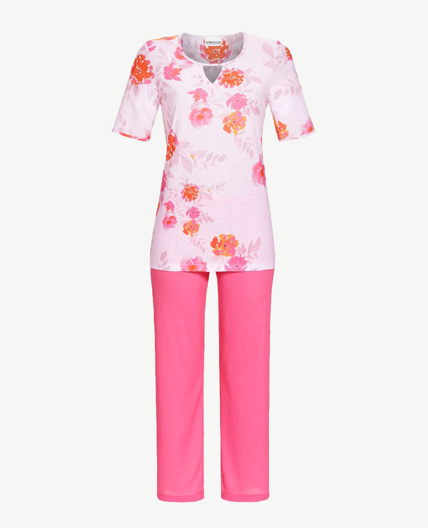 Ringella - Klassieke pyjama - Roze, oranje en rood