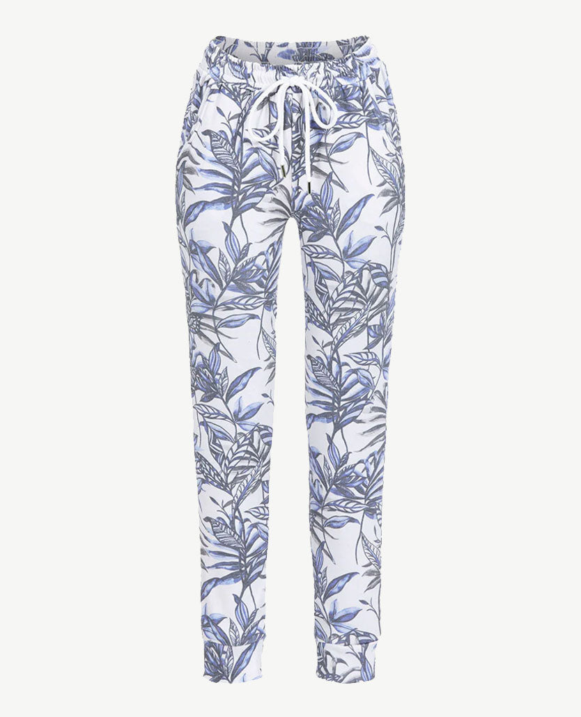 Ringella - Lounge/pyjamabroek van sweatstof - Dessin grijs/wit/blauw