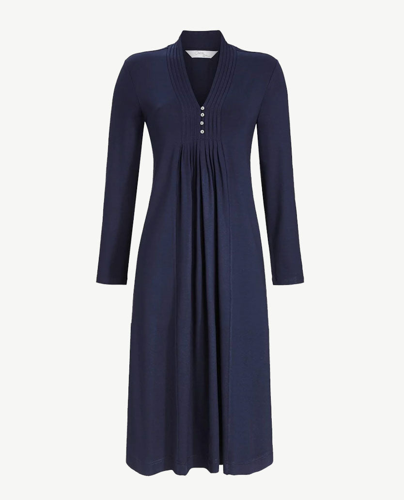 Ringella - Nacht-loungehemd met knoopsluiting - Navy