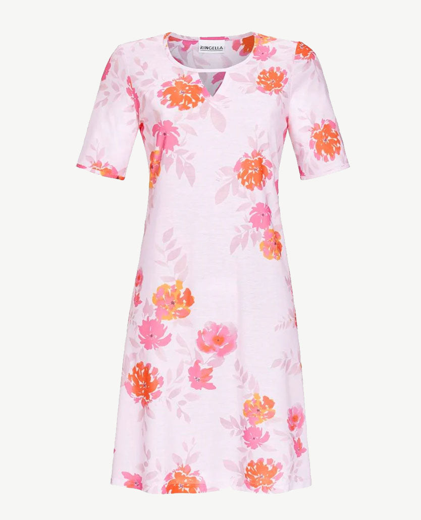 Ringella - Nachthemd - ronde hals - Roze, oranje en rood