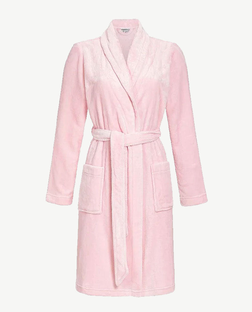 Ringella - Ochtend/badjas - Fleece overslag - Pastel roze