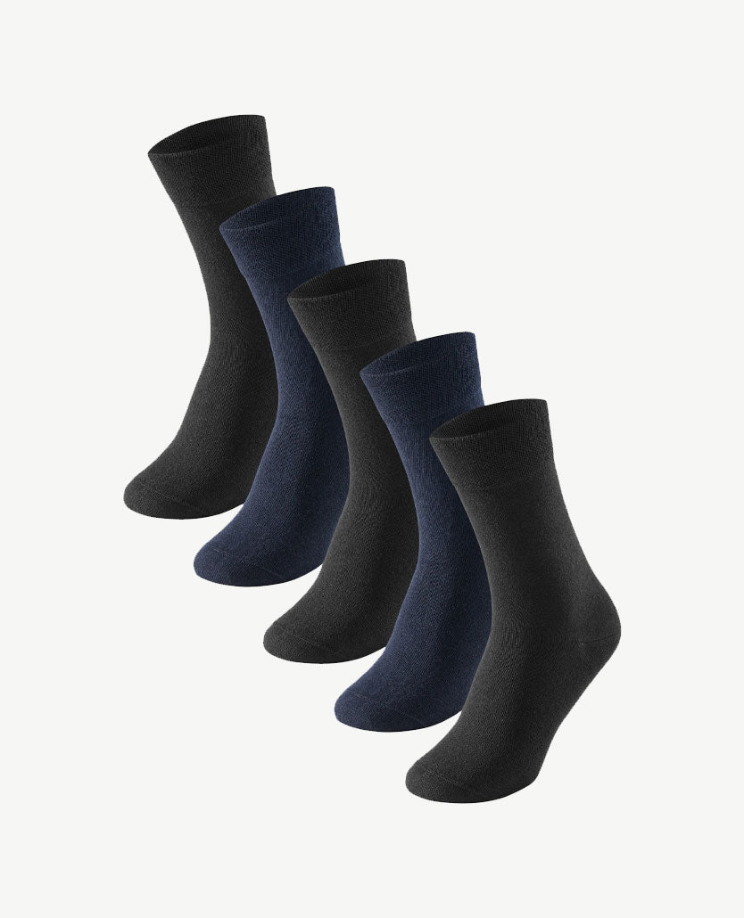 Schiesser - Herensokken - 5-pack - Nachtblauw en zwart