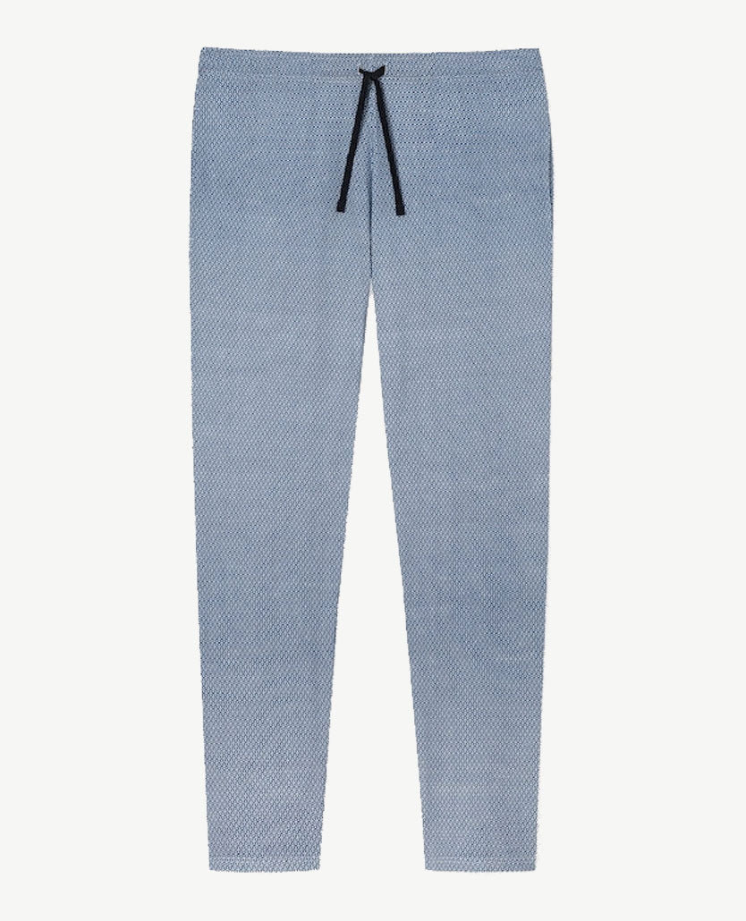 Schiesser - Lange pyjama-loungebroek - Blauw en wit