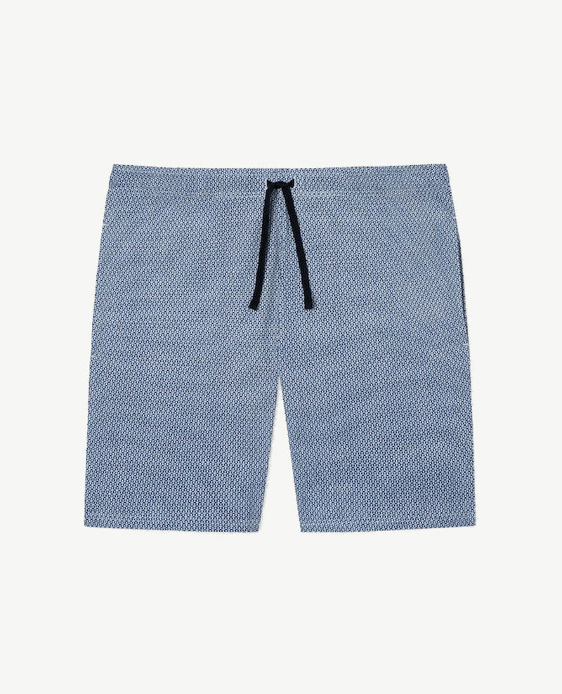 Schiesser - korte pyjamabroek - loungeshort - Blauw en wit
