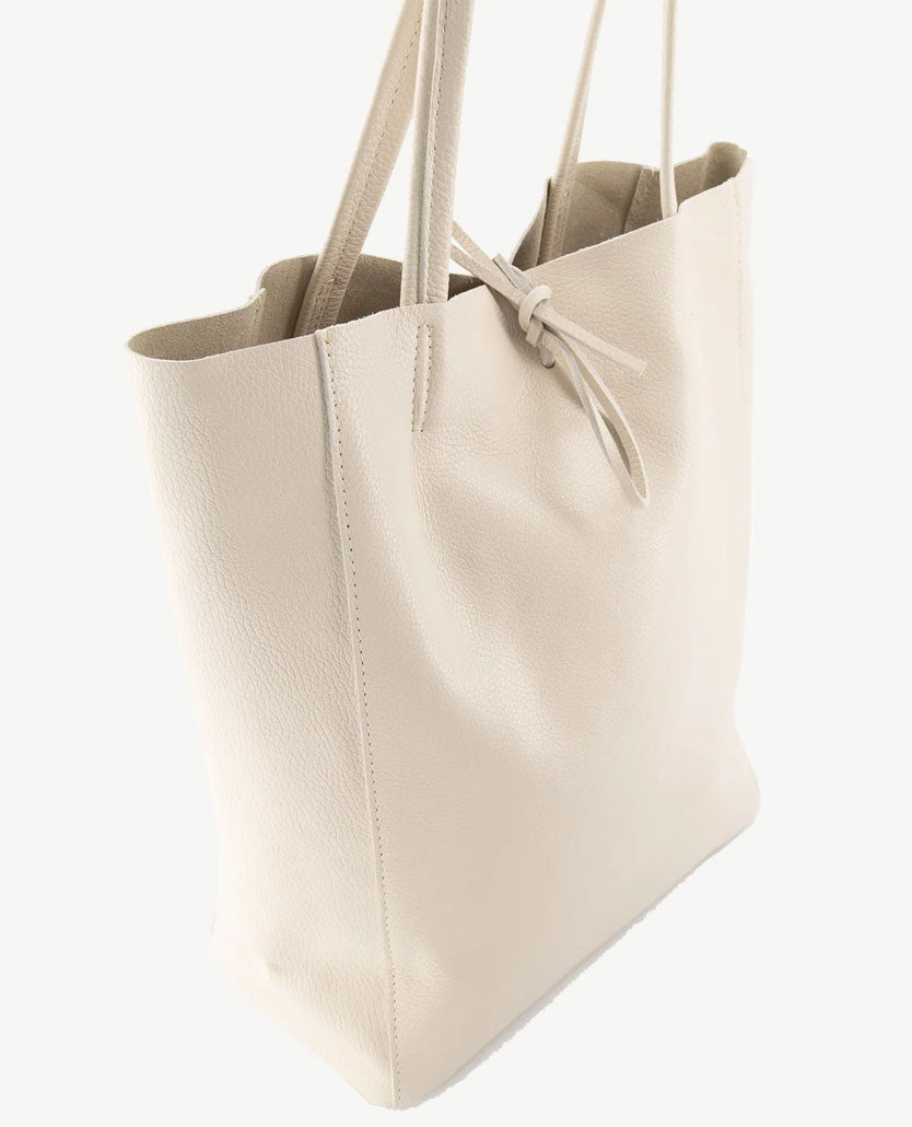 Schoudertas - Shopper - Leer - Medium - Beige